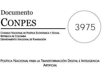 Portada del Documento CONPES 3975 sobre la Política Nacional para la Transformación Digital y la Inteligencia Artificial en Colombia